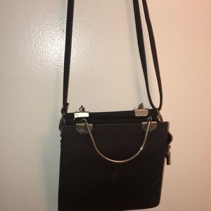 Brown  purse bag cute purse nylon with 2 handles